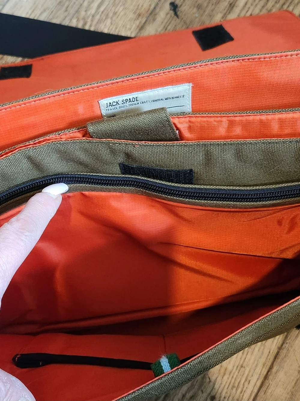 Jack Spade Brown Canvas Messenger Bag with Black Strap